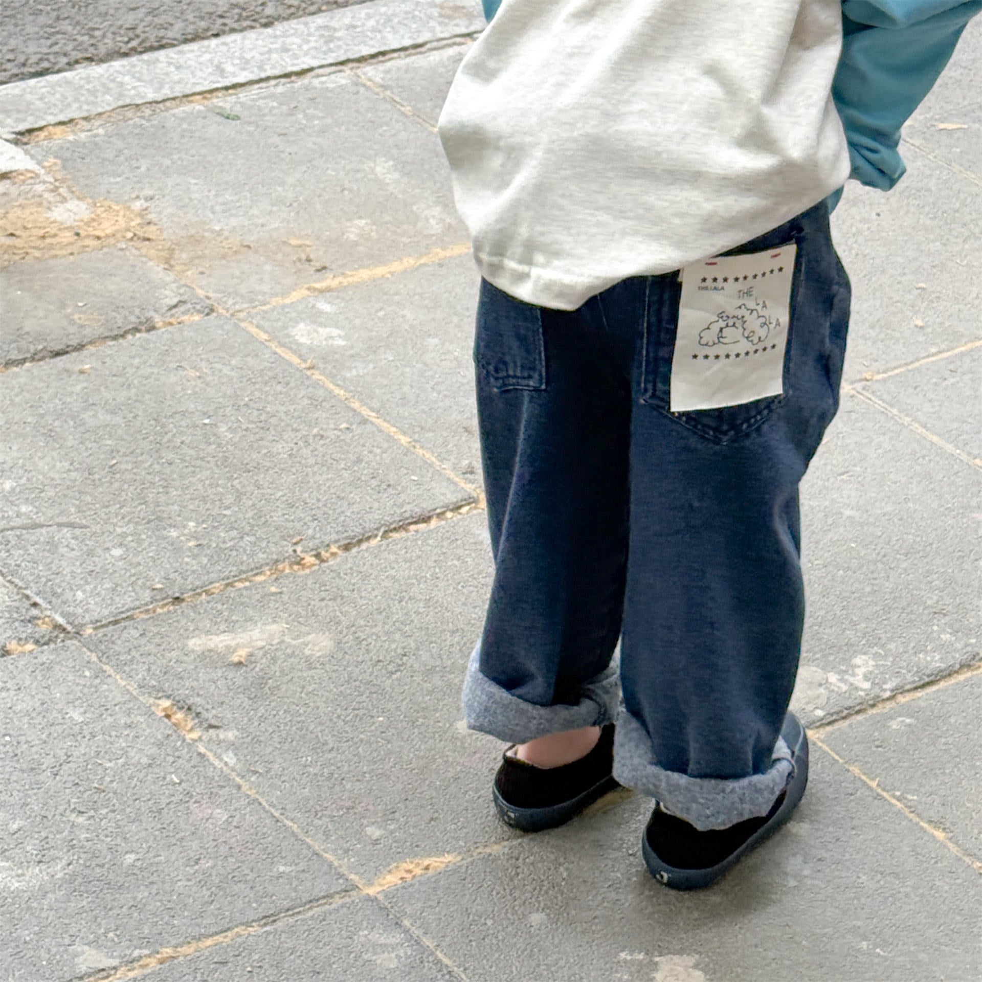 -キャラクタープリントポケットデニムパンツ ワイドパンツ【mh0010808】 - mamahalo shop - デニムパンツ -  べビー服 - 子供服 - 男の子 - 女の子