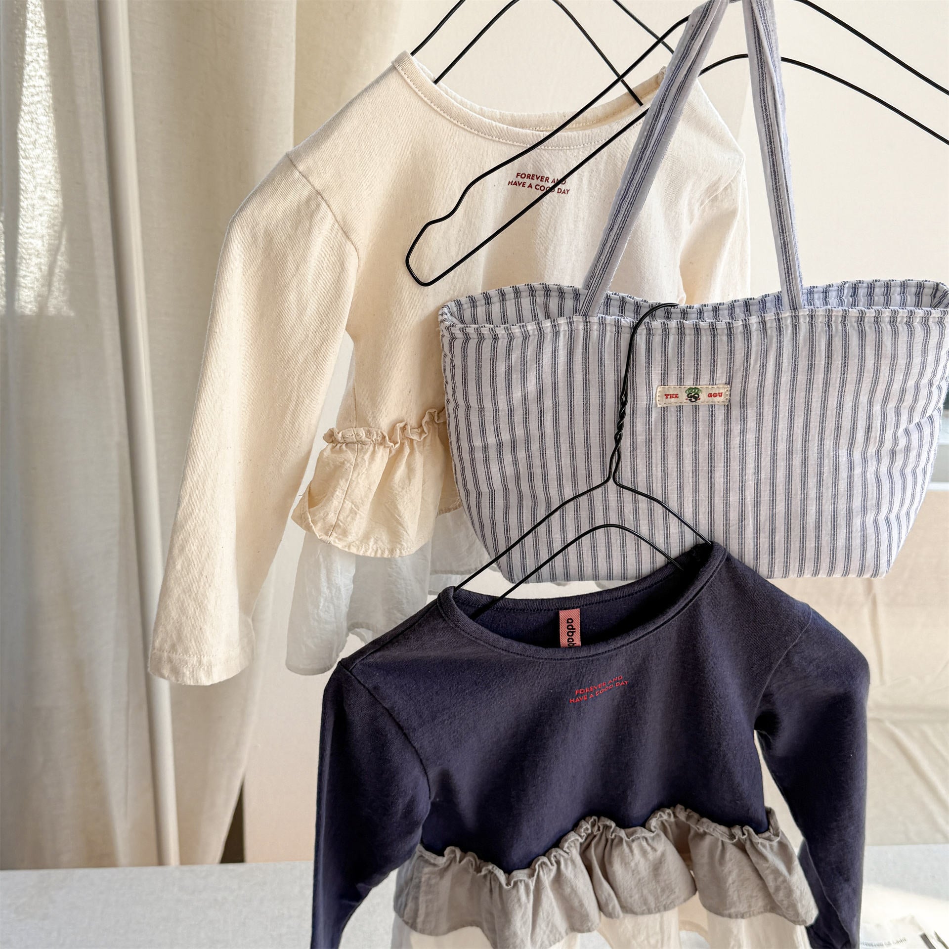 -フリル裾リブ長袖Tシャツチュニックカットソー【mh0010803】 - mamahalo shop - 長袖Tシャツ -  べビー服 - 子供服 - 男の子 - 女の子