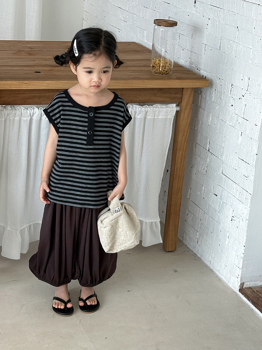 Striped Forest Tank Top ボーダー ノースリーブTシャツ【mh0013461】