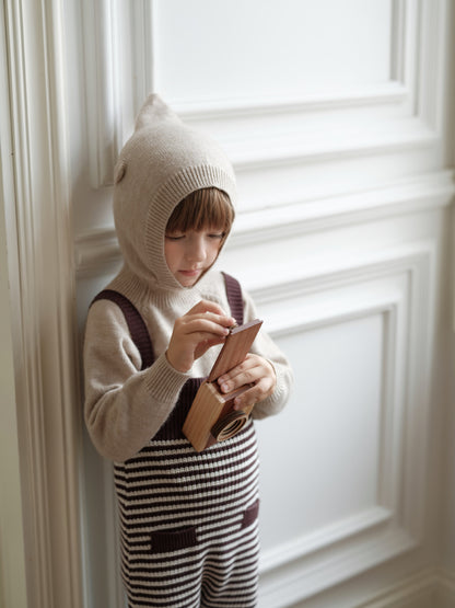 くま耳フーディニット ニュアンスカラー アニマルモチーフ セーター【mh0011576】