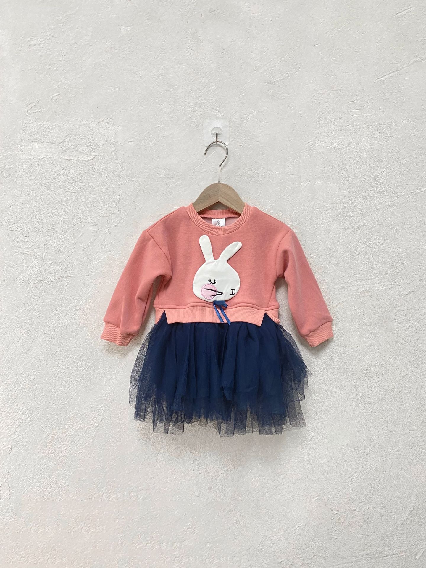 Animal Graphic Tulle Layered Dress チュール 長袖ワンピース【mh0012633】
