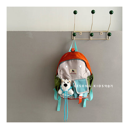 ベビーキッズリュック バックパック カラーブロック 鞄 バッグ【mh0011822】