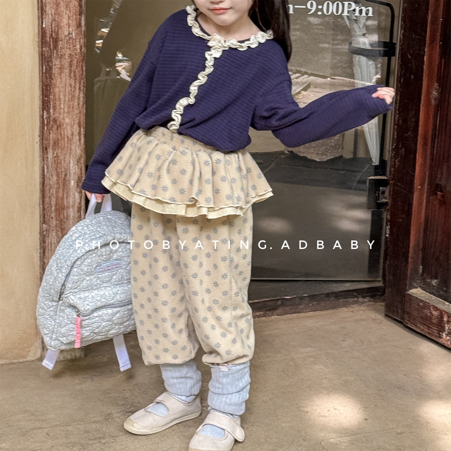 -ビッグフリルスカート付きボアパンツ フリースパンツ【mh0010817】 - mamahalo shop - ロングパンツ・スウェットパンツ -  べビー服 - 子供服 - 男の子 - 女の子