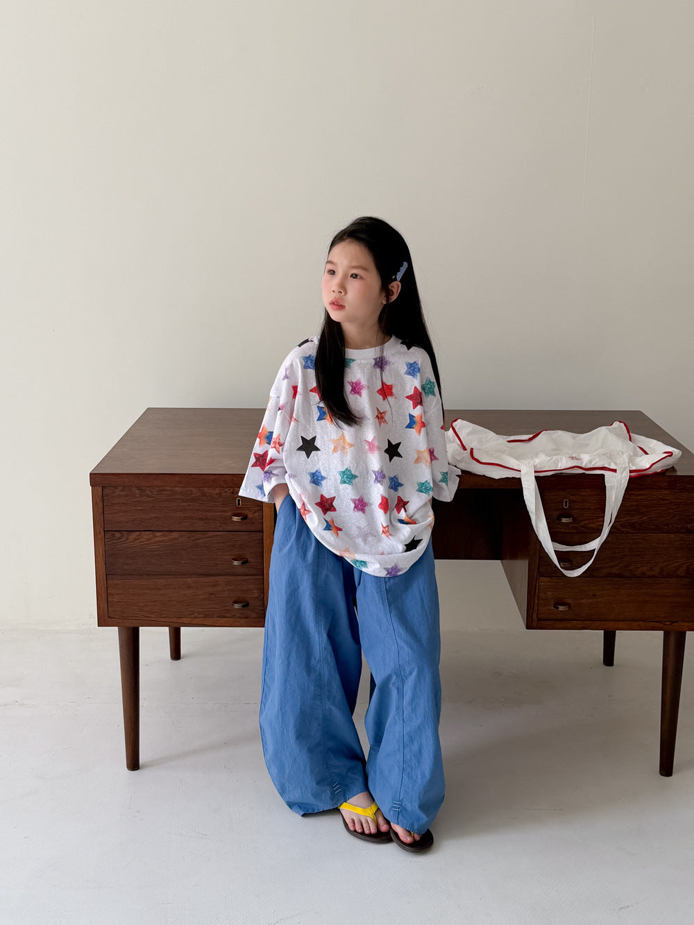 Colorful Star Loose T-shirt スター 半袖Tシャツ【mh0013532】