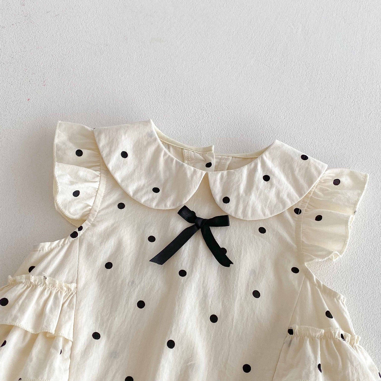 Polka Dot Ruffle Sleeveless Romper ドット ノースリーブロンパース【mh0013436】