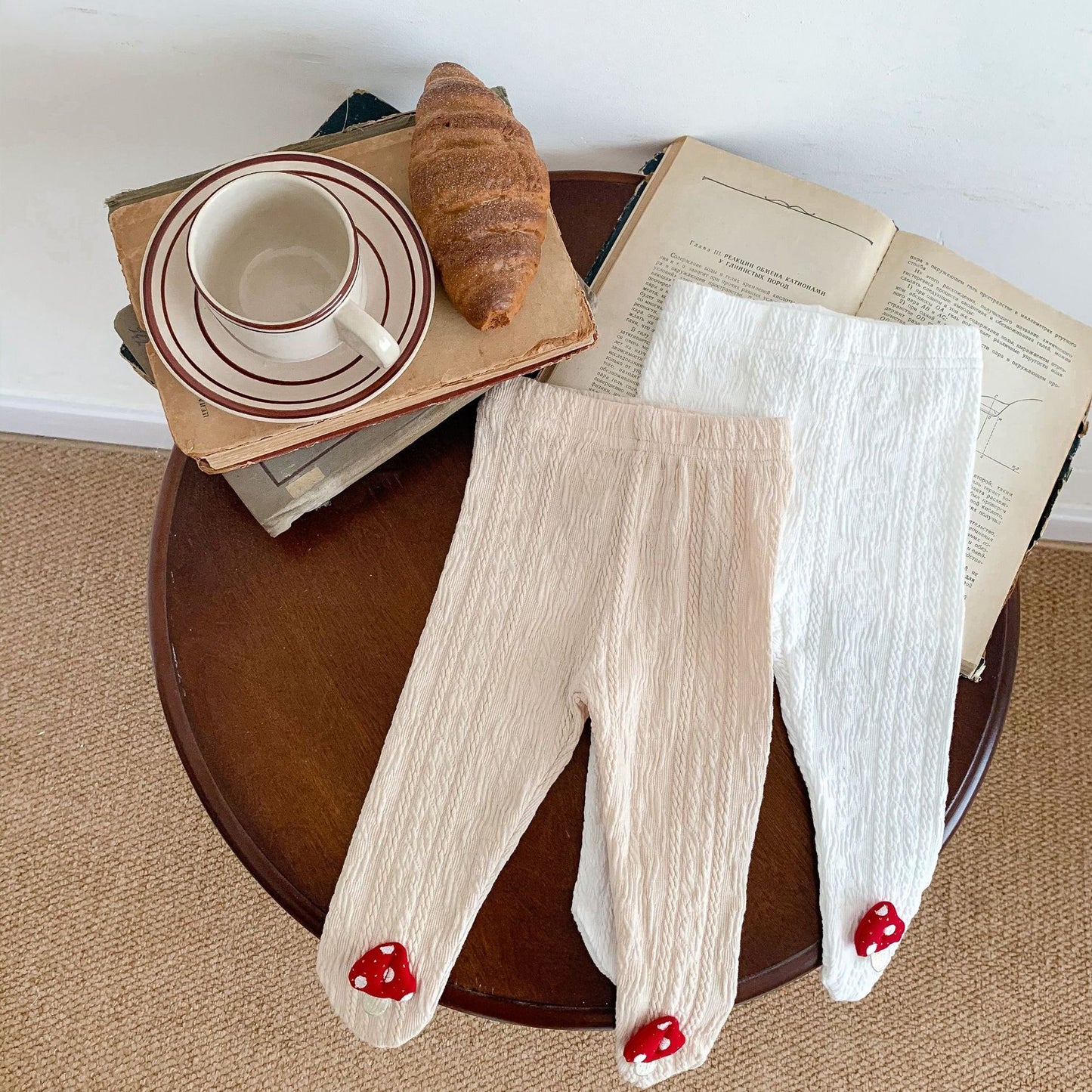 Mushroom Cable Knit Leggings きのこ ケーブル ニット レギンス パンツ【mh0000358】