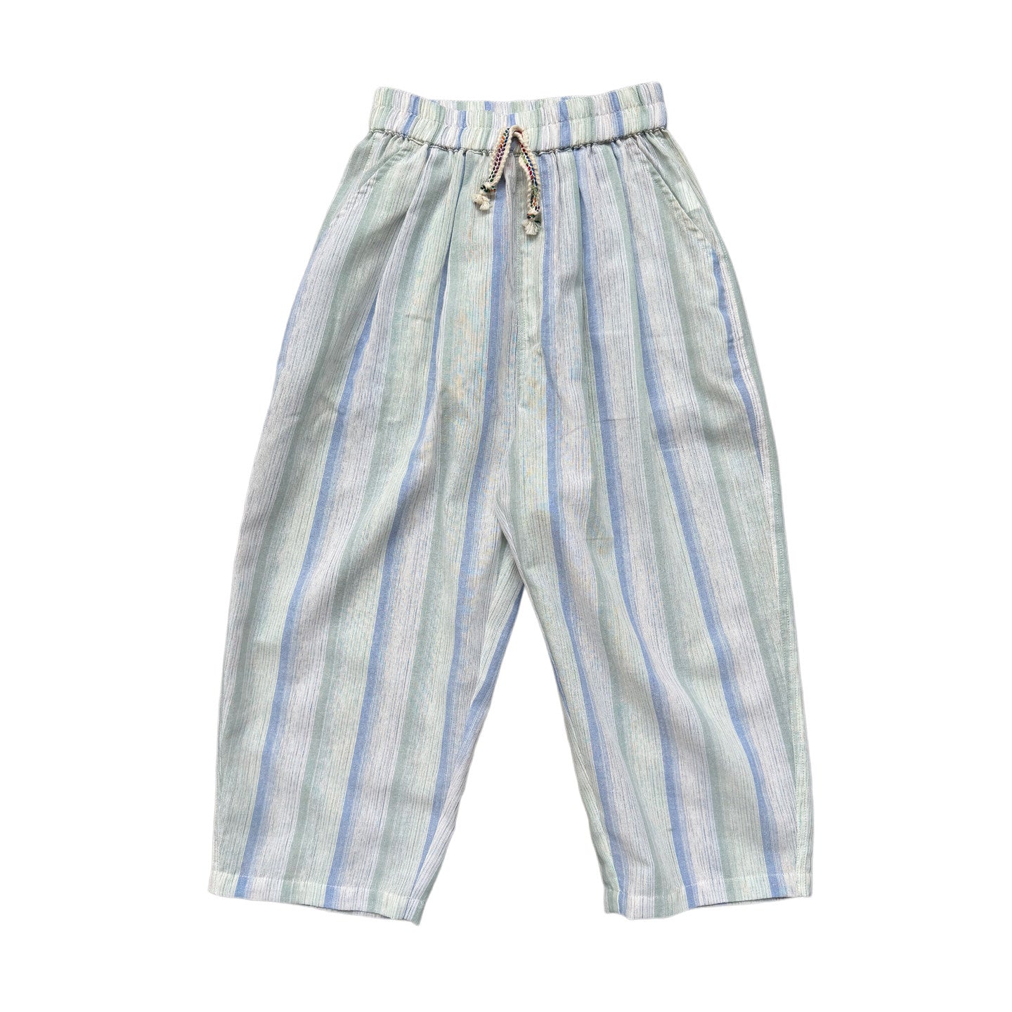 Geometric Striped Linen Casual Balloon Long Pants ストライプ ロングパンツ【mh0013622】