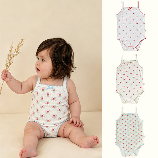 Printed Camisole Romper Cherry Strawberry Camisole Romper [mh0013025]