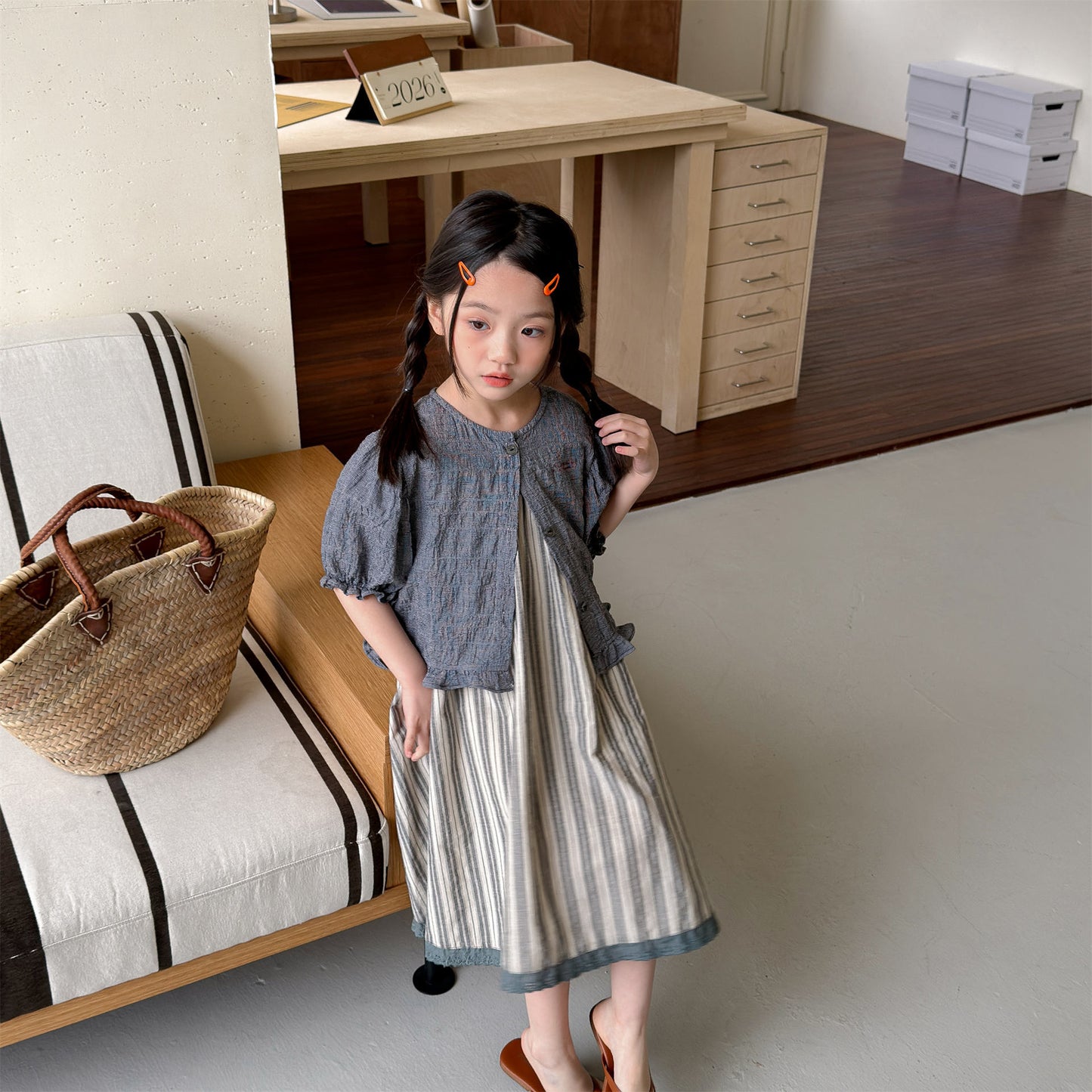 Linen Puff Sleeve Blouse ラッフル 半袖ブラウス【mh0013230】