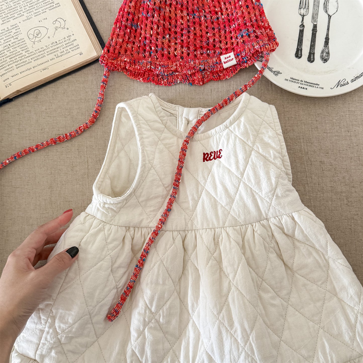 キルティングノースリーブワンピース【mh0010907】