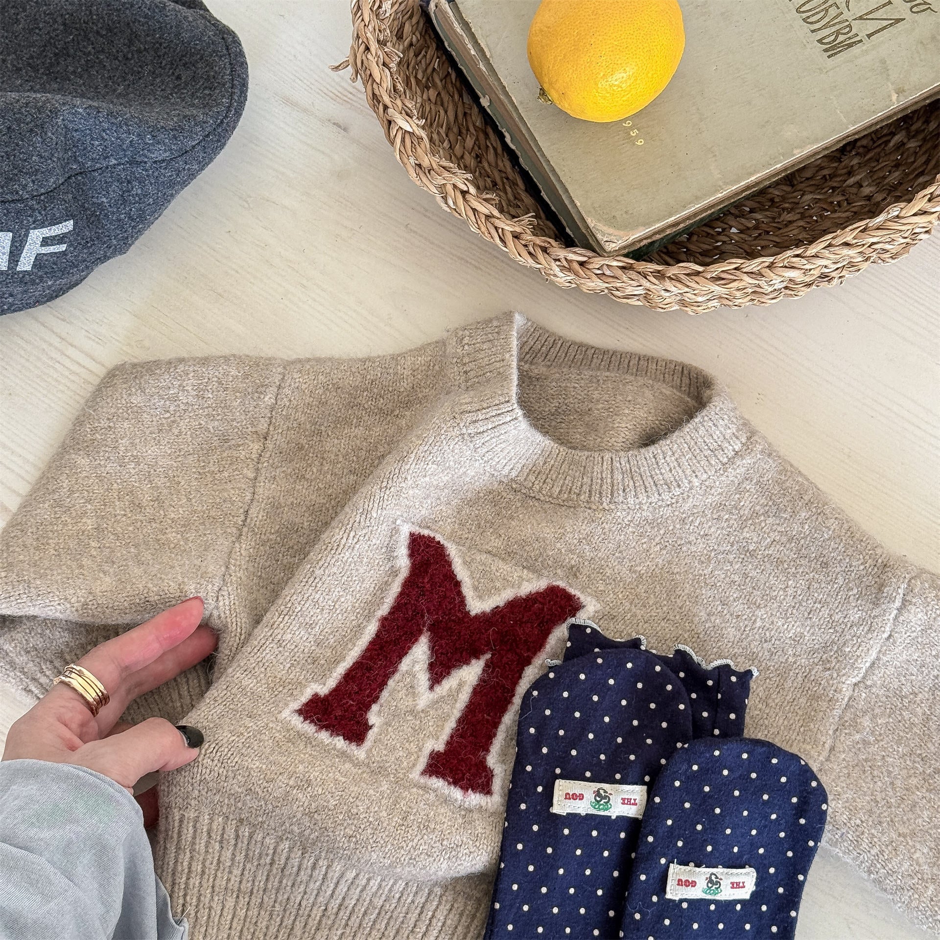 -ビッグワッペンニットセータープルオーバー【mh0010813】 - mamahalo shop - ニット・セーター -  べビー服 - 子供服 - 男の子 - 女の子