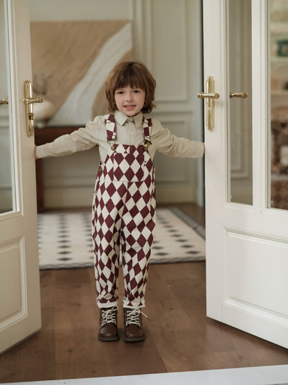 オーバーオール アーガイル柄 サロペット キッズ ベビー【mh0011565】