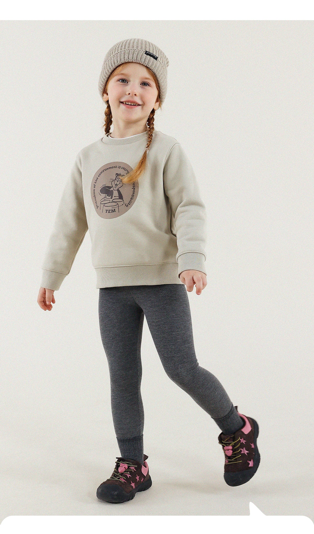 -長袖スウェットシャツ 裏起毛 プリント クルーネック 暖か【mh0011342】 - mamahalo shop - 長袖Tシャツ -  べビー服 - 子供服 - 男の子 - 女の子