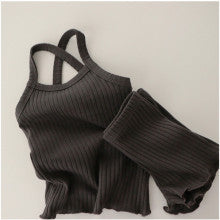 -ベビー キッズ セットアップ バッククロス キャミソール フリル パンツ【mh0000780】 - mamahalo shop - ノースリーブセットアップ -  べビー服 - 子供服 - 男の子 - 女の子