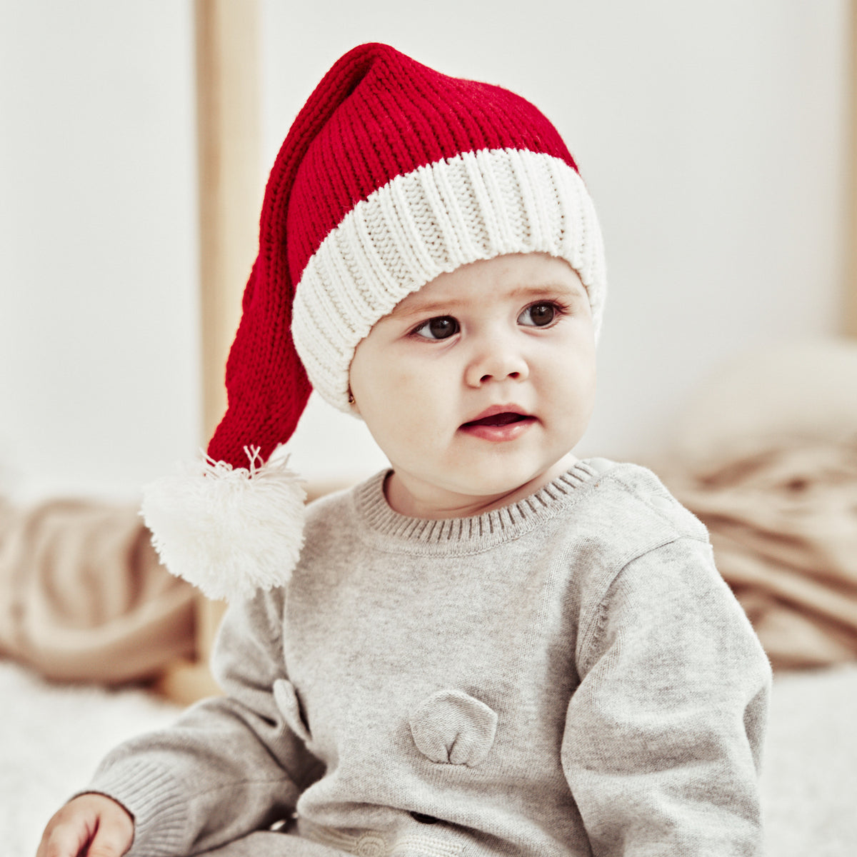 Baby Kids Knit Santa Pom-pom Hat Knit Cap 【mh0000889】