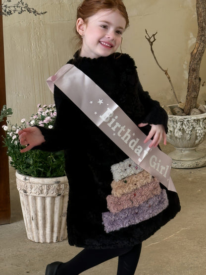 ノースリーブワンピース ファーフリース バースデーケーキモチーフ【mh0011890】