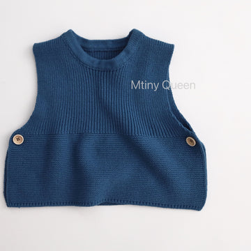 Side Button Cotton Knit Vest サイドボタン ニット ベスト【mh0012507】