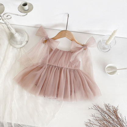 -ベビーロンパース チュチュチュール リボン スカートボディスーツ ドレスロンパース パーティ お出かけ【mh0004466】 - mamahalo shop - ノースリーブロンパース -  べビー服 - 子供服 - 男の子 - 女の子