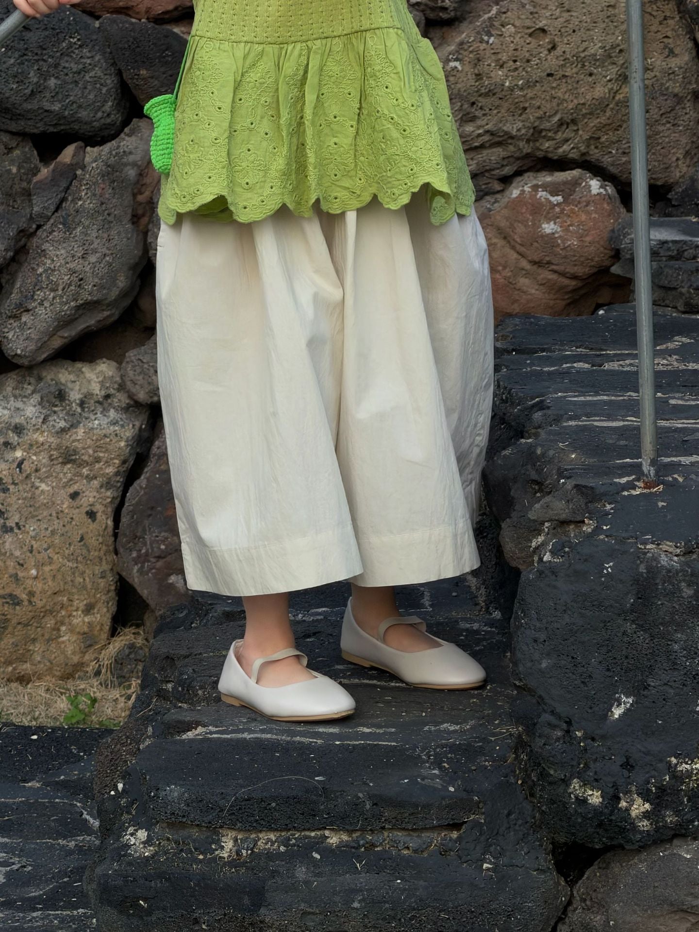 Solid Color Casual Wide-leg Cropped Pants コクーン クロップドパンツ【mh0013415】