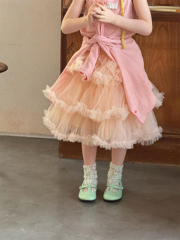 Layered Tulle Puffy Skirt チュール ティアード ミニスカート【mh0012868】
