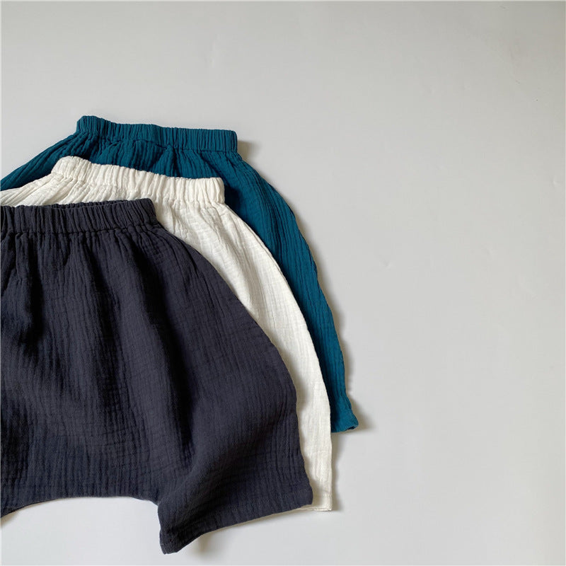 Gauze Loose Drop Crotch Shorts ダブルガーゼ ハーフパンツ【mh0013639】