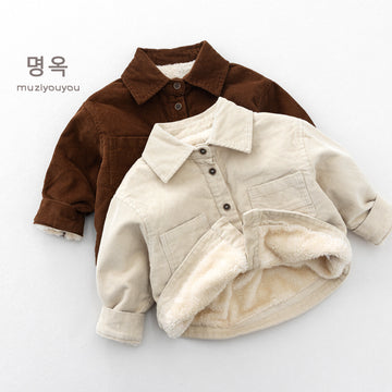 キッズ 裏起毛 コーデュロイ 長袖シャツ【mh0014503】