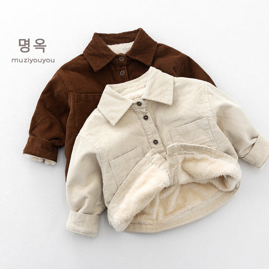 キッズ 裏起毛 コーデュロイ 長袖シャツ【mh0014503】
