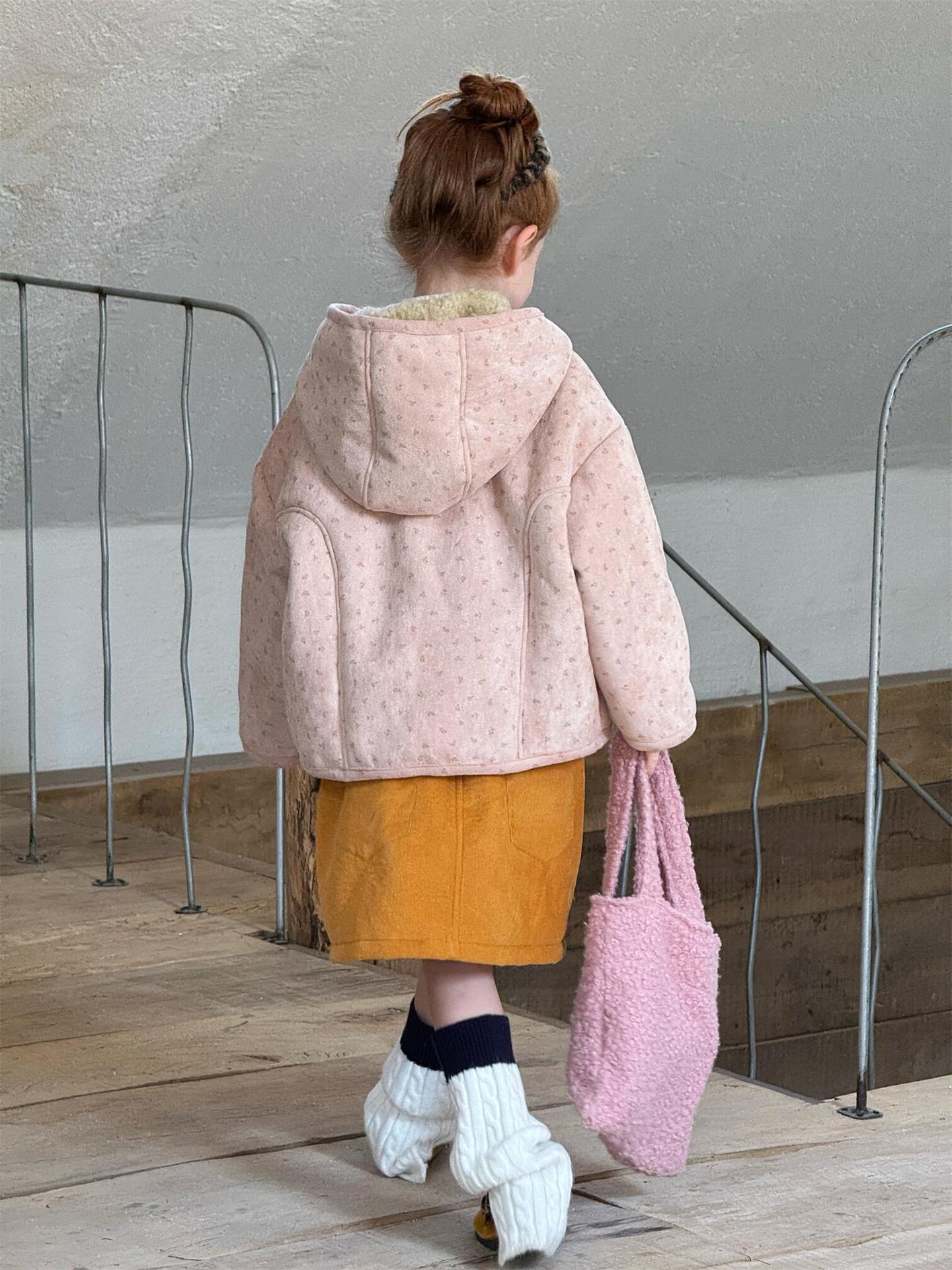 フーディジャケット フラワープリント 裏ボアフリース アウター【mh0011770】