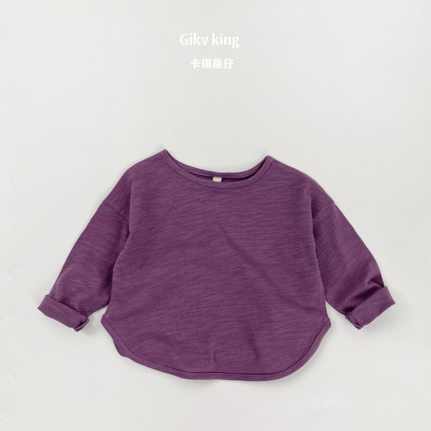 Bamboo Cotton Long Sleeve Crew Neck Top 【mh0012559】