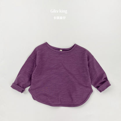 Bamboo Cotton Long Sleeve Crew Neck Top 【mh0012559】