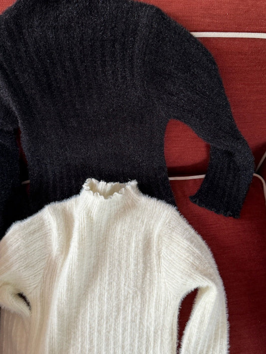 長袖ハイネックセーター フェイクミンクフリース インナートップス【mh0011898】