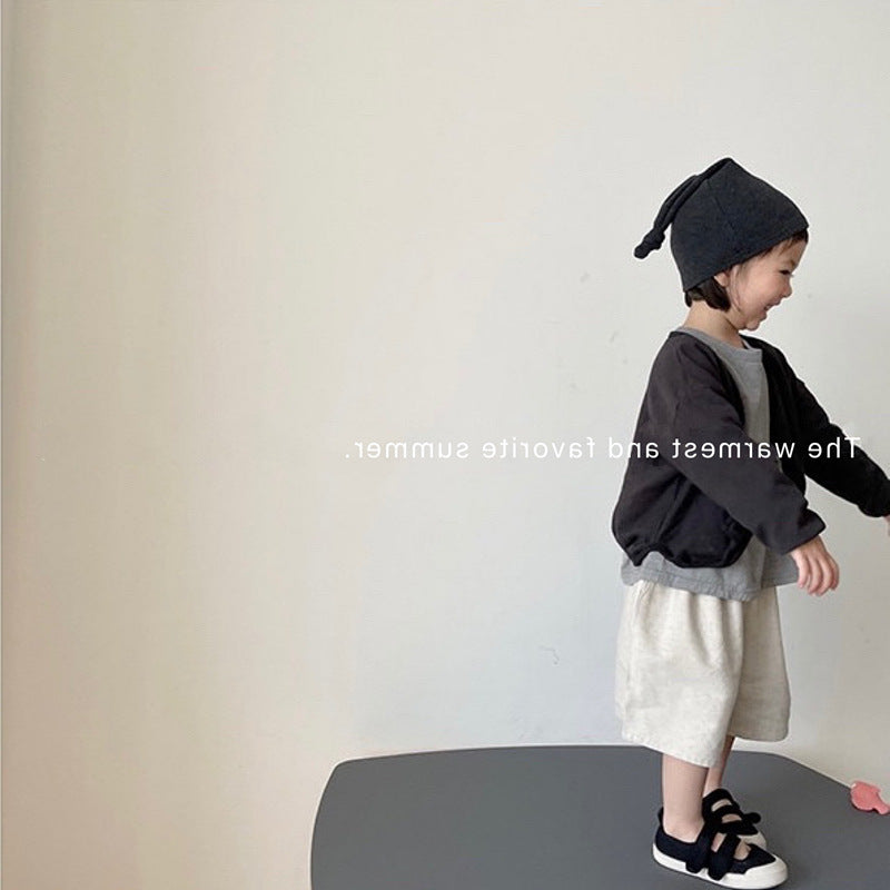 Minimalist Linen Drawstring Wide Shorts リネン ハーフパンツ【mh0013638】