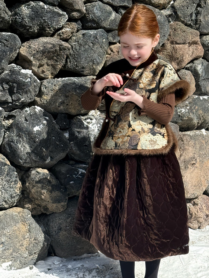 キルトスカート キルティング ビーズ刺繍【mh0011883】