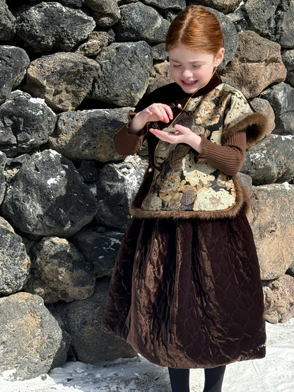 キルトスカート キルティング ビーズ刺繍【mh0011883】