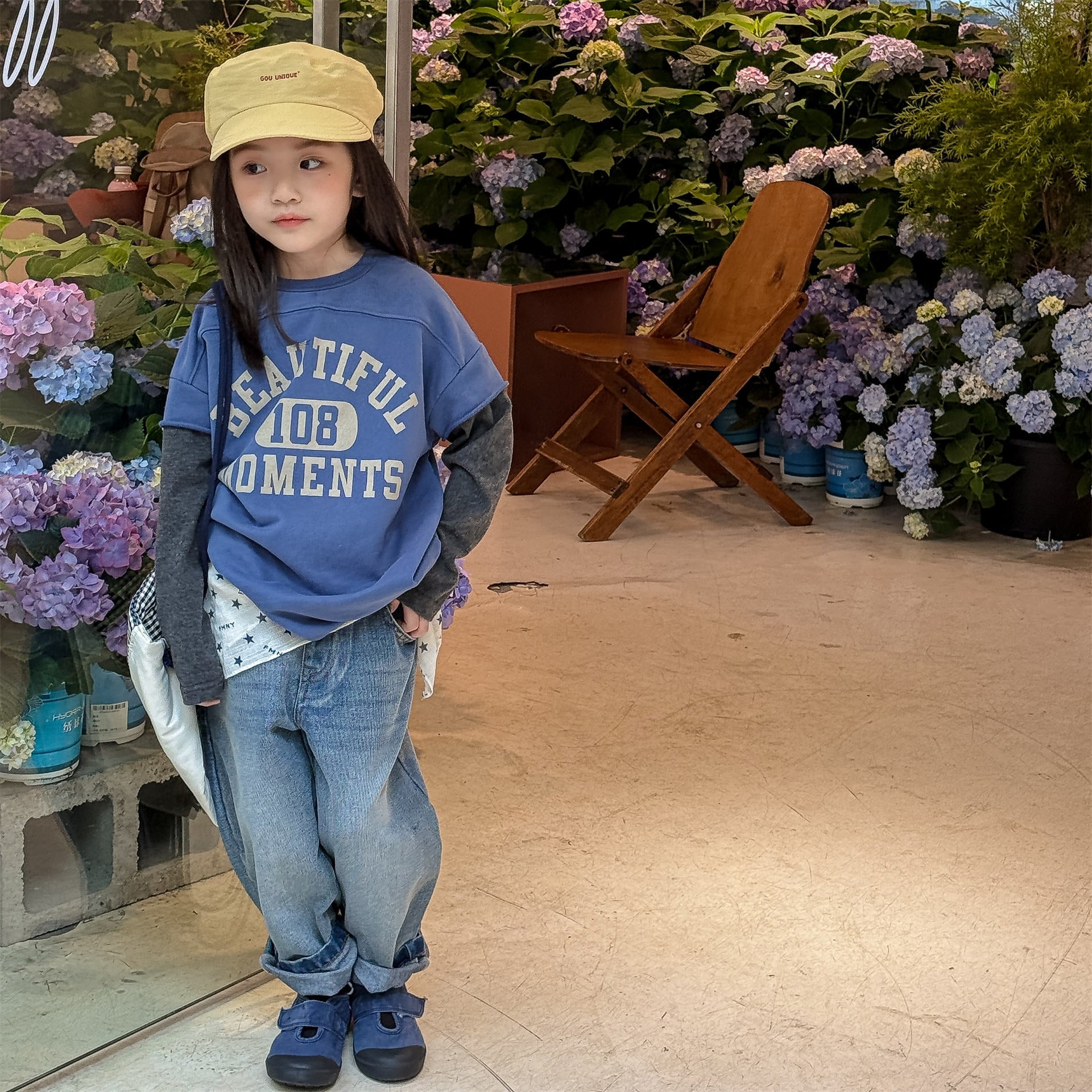 -ロゴプリントベストドッキング長袖Tシャツ スウェット【mh0010806】 - mamahalo shop - 長袖Tシャツ -  べビー服 - 子供服 - 男の子 - 女の子