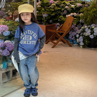 -ロゴプリントベストドッキング長袖Tシャツ スウェット【mh0010806】 - mamahalo shop - 長袖Tシャツ -  べビー服 - 子供服 - 男の子 - 女の子