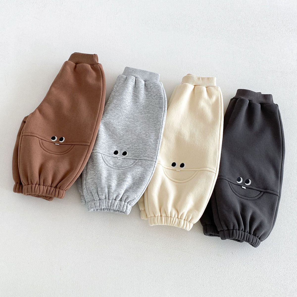 Kids' Smile Embroidered Brushed-Lining Joggers [mh0014776]