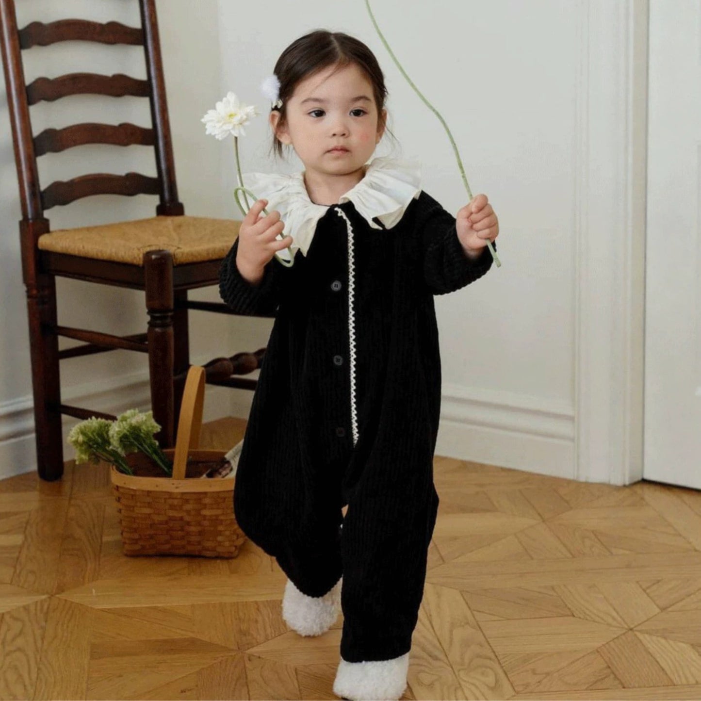 Baby Ruffle Collar Long-Sleeve Romper [mh0013887]