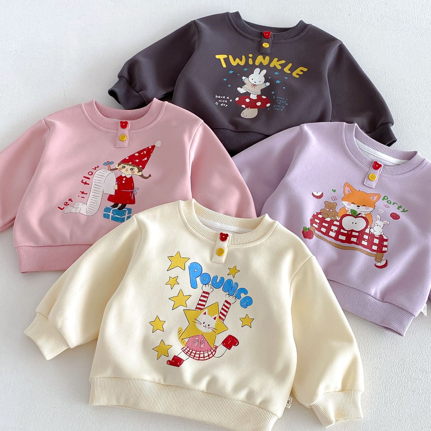 Sudadera de manga larga con estampado de personajes infantiles 【mh0014030】