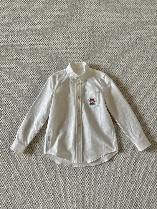 yummy&rocky | Cake Embroidery Cotton White Shirt 【mh0020173】