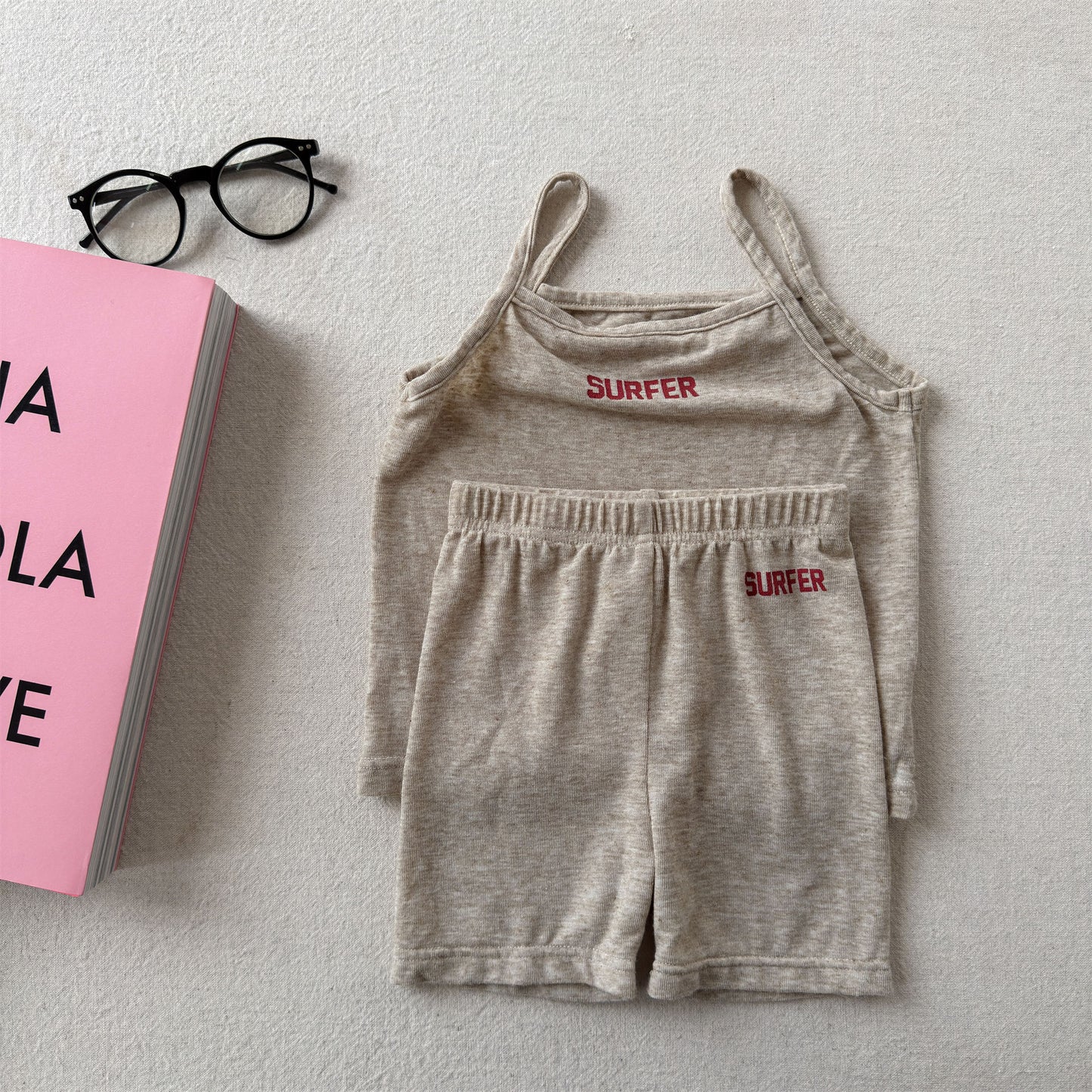 Sleeveless Logo Cami Shorts Set カレッジロゴ キャミソール ショートパンツ セット【mh0013448】