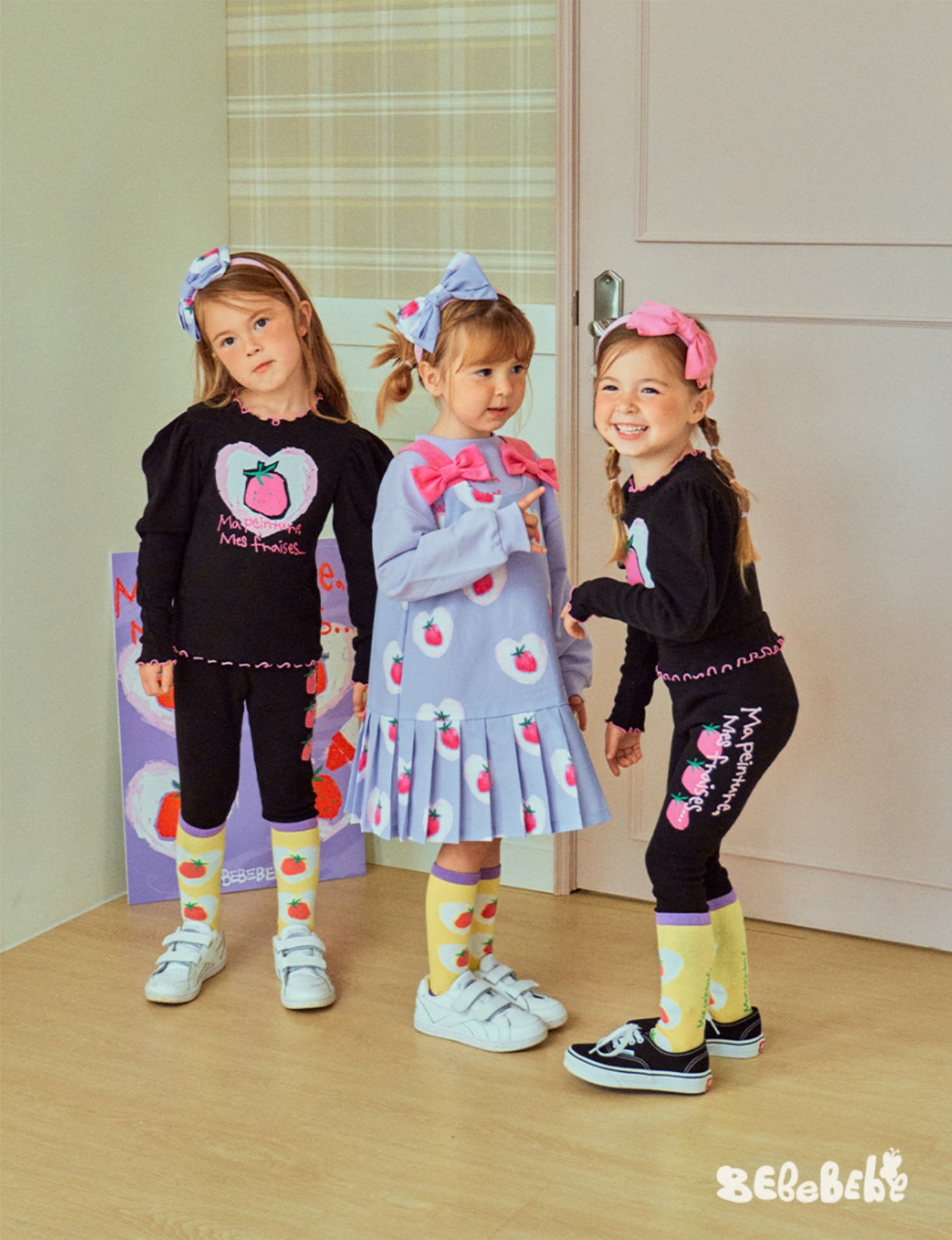 -いちごプリント長袖トップス/フリルレギンス/フリルワンピース/ノースリーブプリーツワンピース【mh0010988】 - mamahalo shop - ノースリーブワンピース -  べビー服 - 子供服 - 男の子 - 女の子