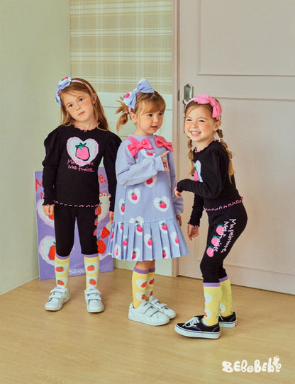 -いちごプリント長袖トップス/フリルレギンス/フリルワンピース/ノースリーブプリーツワンピース【mh0010988】 - mamahalo shop - ノースリーブワンピース -  べビー服 - 子供服 - 男の子 - 女の子