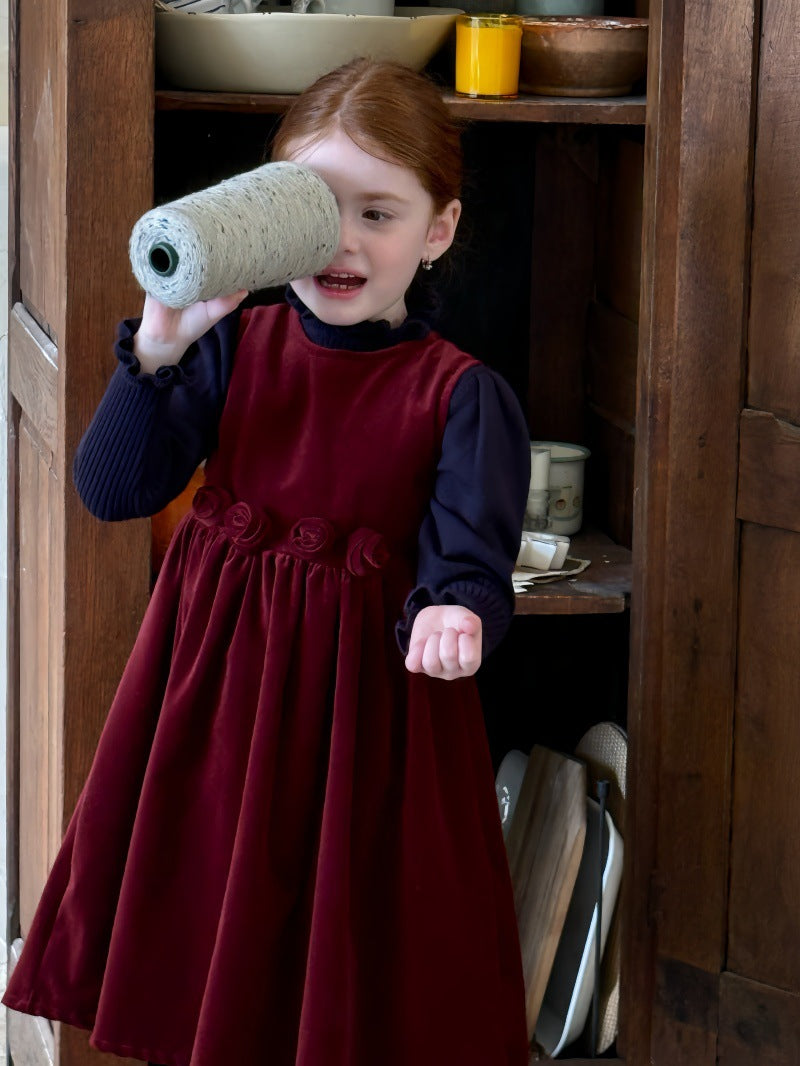 ノースリーブワンピース ローズモチーフ フレンチスタイルドレス【mh0011893】