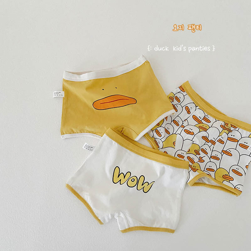 Animated Duck Print Comfy Briefs ダック ショーツ 3枚セット【mh0013557】
