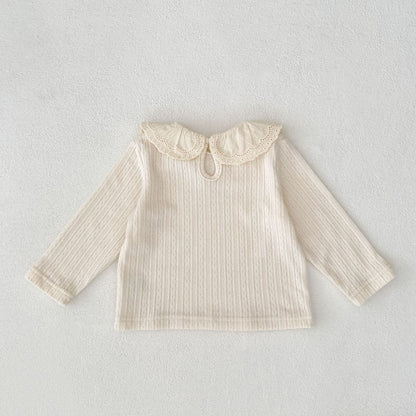 -ビッグフリルレース襟長袖Tシャツ【mh0010855】 - mamahalo shop - 長袖Tシャツ -  べビー服 - 子供服 - 男の子 - 女の子