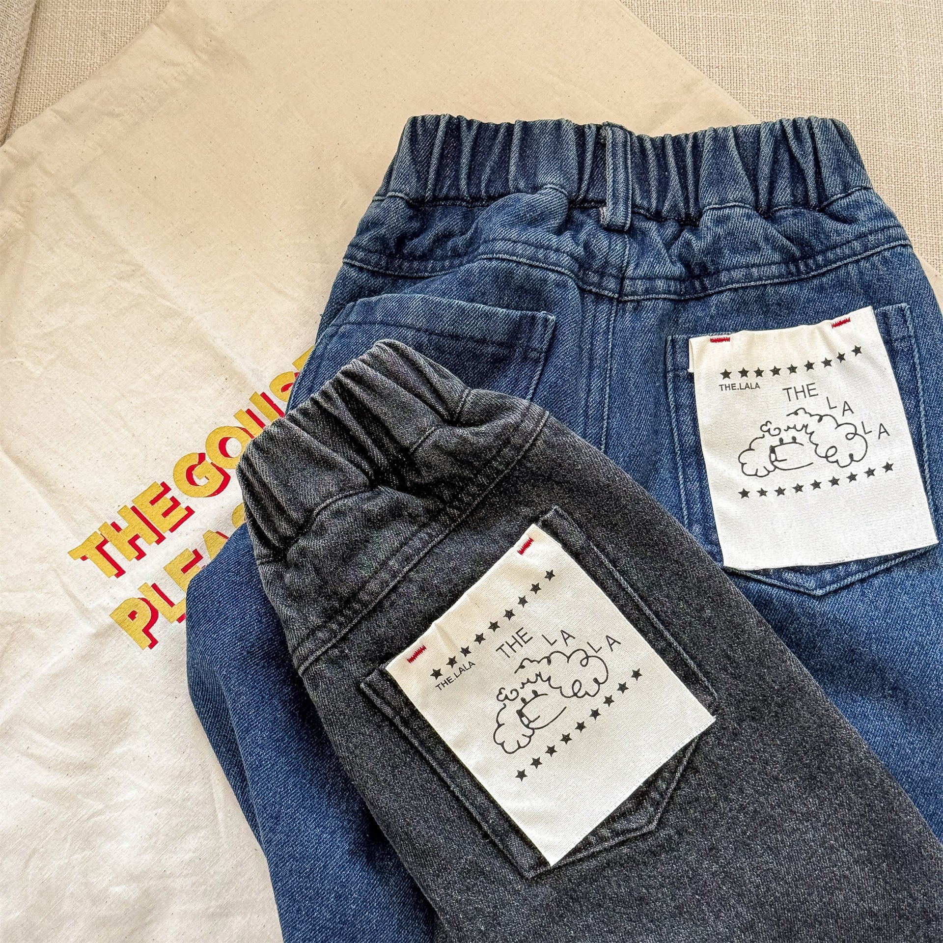 -キャラクタープリントポケットデニムパンツ ワイドパンツ【mh0010808】 - mamahalo shop - デニムパンツ -  べビー服 - 子供服 - 男の子 - 女の子