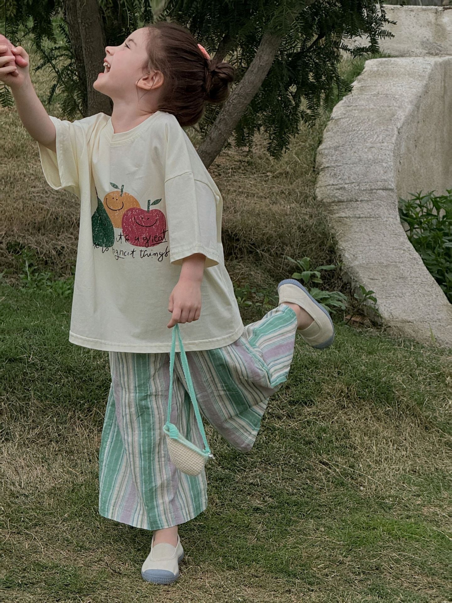 Fruit Printed Boxy Cotton T-shirt プリント 半袖Tシャツ【mh0013413】