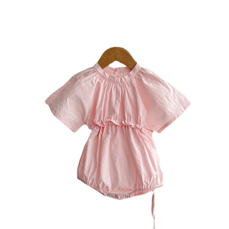 Ruffle Sleeve Summer Romper フリルスリーブ 半袖 ロンパース【mh0012686】