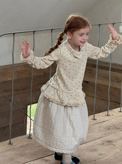 キルティングスカート 厚手 キルト ミモレ丈 無地 花柄【mh0011750】